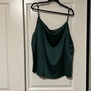 SHEIN green cami top with satin texture. Size 18w or 2x.